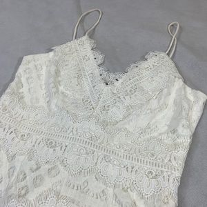 Saints + Secrets white lace dress